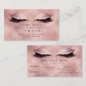 Referenzkarte des Salons Rosa Rose Makeup Lashes G Empfehlungskarte (Vorne/Hinten)