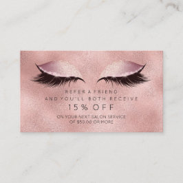 Referenzkarte des Salons Rosa Rose Makeup Lashes G Empfehlungskarte