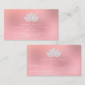 Referenzkarte des Salons Weißer Diamant Lotus Rosa Empfehlungskarte (Vorne/Hinten)