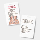 Referenzkarte für ABDOMINALE NOTFALLEN - Doppelsei Ausweis (Vorder- & Rückseite)