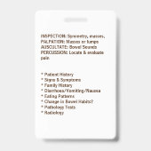 Referenzkarte für ABDOMINALE NOTFALLEN - Doppelsei Ausweis (Rückseite)