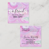 Referenzkarte für Chic pink Regenbogen unicorn-Mar Empfehlungskarte (Vorne/Hinten)