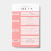 Referenzkarte für das Abzeichen der Mutter Sepsis Ausweis (Rückseite)