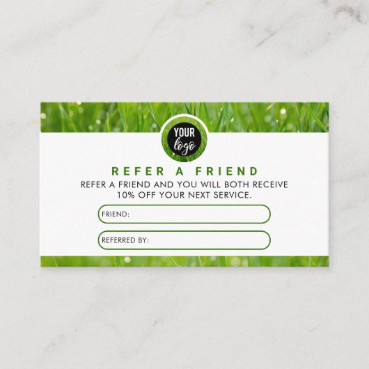 Referenzkarte für das Lawn Care Business-Logo Visitenkarte (Vorderseite)