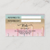 Referenzkarte für den Pastel-Tropfen-Nagelsalon Treuekarte (Rückseite)