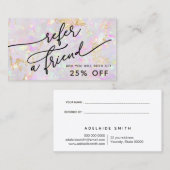 Referenzkarte für die Pastellopal-Textur Visitenkarte (Vorne/Hinten)