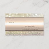 Referenzkarte für Elegant Stripe Bokeh-Glitzer Empfehlungskarte (Rückseite)