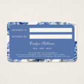 Referenzkarte für elegante blaue Muscheln (Rückseite)