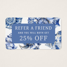 Referenzkarte für elegante blaue Muscheln