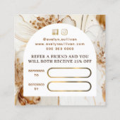 Referenzkarte für elegante braune Blume Quadratische Visitenkarte (Rückseite)