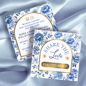 Referenzkarte für elegante Chinoiserie-Blumen Quadratische Visitenkarte