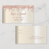 Referenzkarte für elegante Trendy Glitzer Tropfen Empfehlungskarte (Vorne/Hinten)
