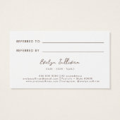 Referenzkarte für getrocknete Blume (Rückseite)