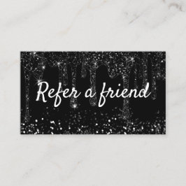 Referenzkarte für Glitzer-Tropfen mit schwarzen Im Visitenkarte