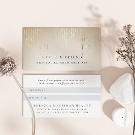 Referenzkarte für Golden Rain String Lights Empfehlungskarte