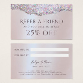 Referenzkarte für Imitate in rosa Glitzer