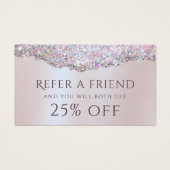 Referenzkarte für Imitate in rosa Glitzer (Vorderseite)