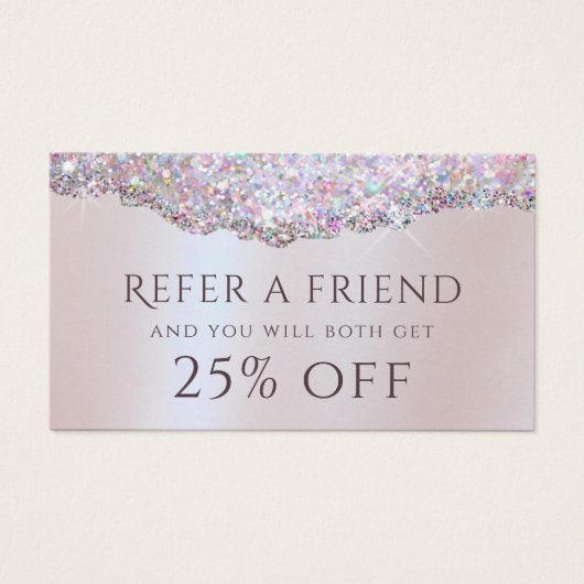 Referenzkarte für Imitate in rosa Glitzer (Vorderseite)