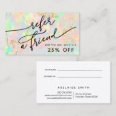 Referenzkarte für Imitate mit irisierender Opal-Te Visitenkarte (Vorne/Hinten)