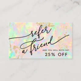 Referenzkarte für Imitate mit irisierender Opal-Te Visitenkarte