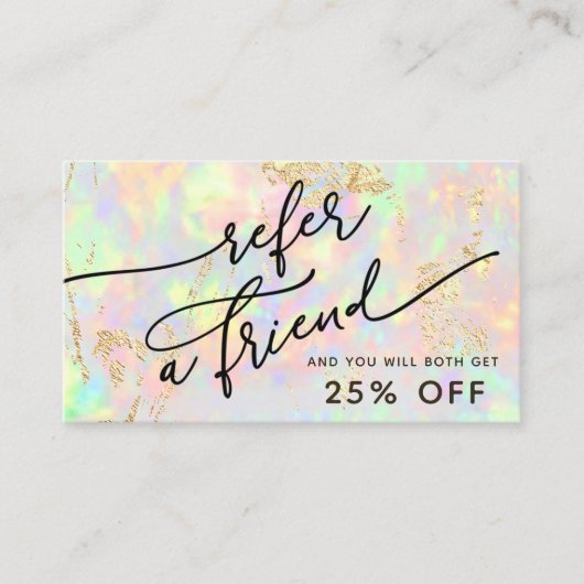 Referenzkarte für Imitate mit irisierender Opal-Te Visitenkarte (Vorderseite)