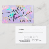 Referenzkarte für lila Opal-Textur Visitenkarte (Vorne/Hinten)