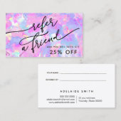 Referenzkarte für lila Rosa Opal Visitenkarte (Vorne/Hinten)