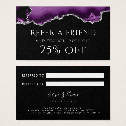 Referenzkarte für lila Silber-Age (Vorne & Hinten)