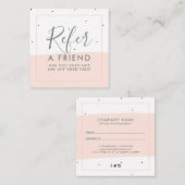 Referenzkarte für minimalistisch rosa Pinselstrich Quadratische Visitenkarte (Vorne/Hinten)