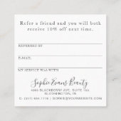 Referenzkarte für moderne Lieben Quadratische Visitenkarte (Rückseite)