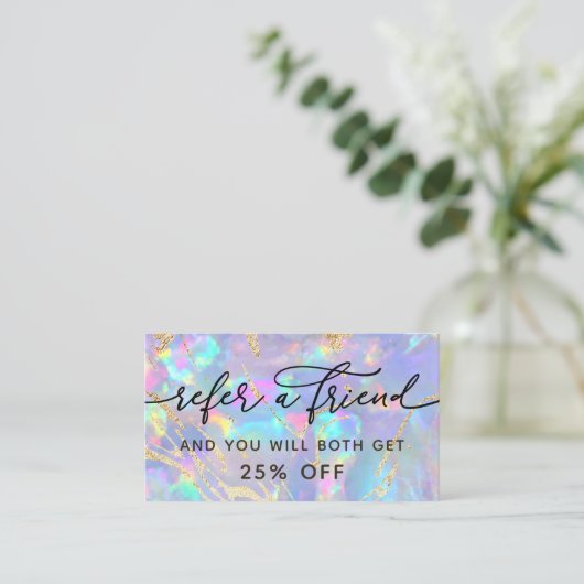 Referenzkarte für Opal-Textur Visitenkarte (Stehend Vorderseite)