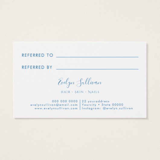 Referenzkarte für pastellblaue Aquarellfarben-Glit (Rückseite)