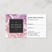 Referenzkarte für tropische Palmen mit Lila/rosa G Empfehlungskarte (Rückseite)