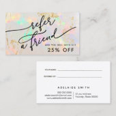 Referenzkarte für weiße Opal-Textur Visitenkarte (Vorne/Hinten)