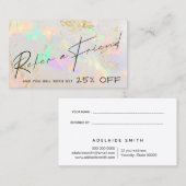 Referenzkarte für weiße Opal-Textur Visitenkarte (Vorne/Hinten)