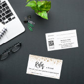 Referenzkarte für White Gold Glitzer qr Geschäftsc Rabattkarte