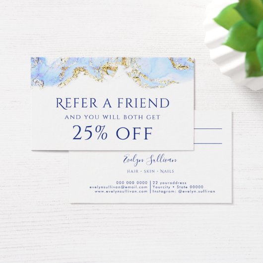 Referenzkarte mit blauem Marmor (Schreibtisch)