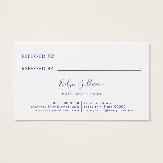 Referenzkarte mit blauem Marmor (Rückseite)