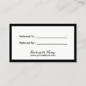 Referenzkarte | Moderne Black & Gold Confetti Empfehlungskarte (Rückseite)