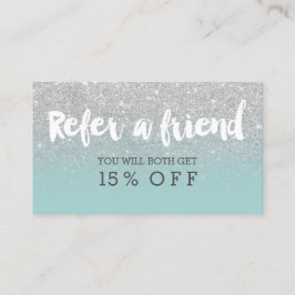 Referenzkarte Moderne Typografie aquamarines Silbe Empfehlungskarte