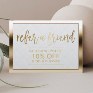 Referenzkarte  Modernes Gold Gerahmt Empfehlungskarte