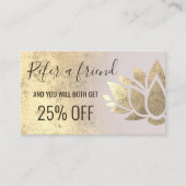 Referenzkarten-Imitate Goldfolie-Lotus-Design Visitenkarte (Vorderseite)