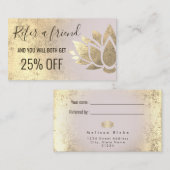 Referenzkarten-Imitate Goldfolie-Lotus-Design Visitenkarte (Vorne/Hinten)