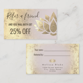 Referenzkarten-Imitate Goldfolie-Lotus-Design Visitenkarte