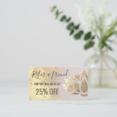 Referenzkarten-Imitate Goldfolie-Lotus-Design Visitenkarte (Stehend Vorderseite)