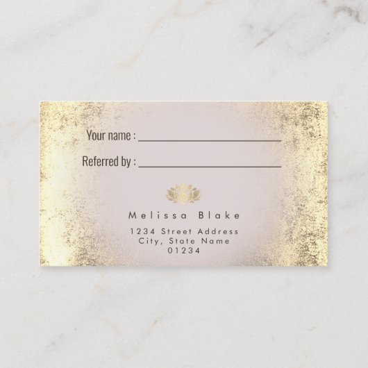 Referenzkarten-Imitate Goldfolie-Lotus-Design Visitenkarte (Rückseite)