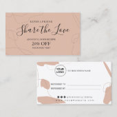 Referenzkartendesign in Pastellrosa Empfehlungskarte (Vorne/Hinten)