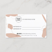 Referenzkartendesign in Pastellrosa Empfehlungskarte (Rückseite)