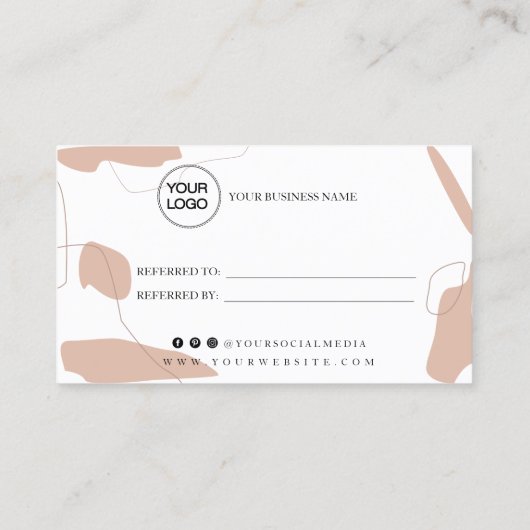 Referenzkartendesign in Pastellrosa Empfehlungskarte (Rückseite)