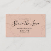 Referenzkartendesign in Pastellrosa Empfehlungskarte (Vorderseite)